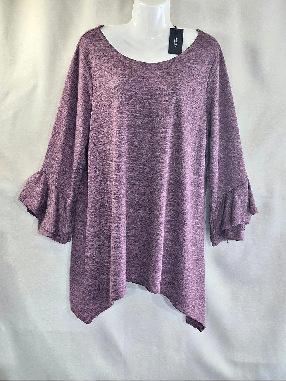 New York Laundry Purple Bell Sleeve Tunic NWT
